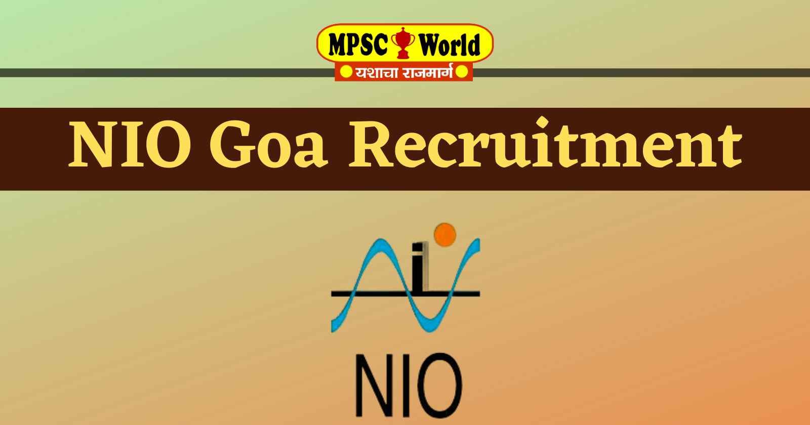 NIO Goa Recruitment